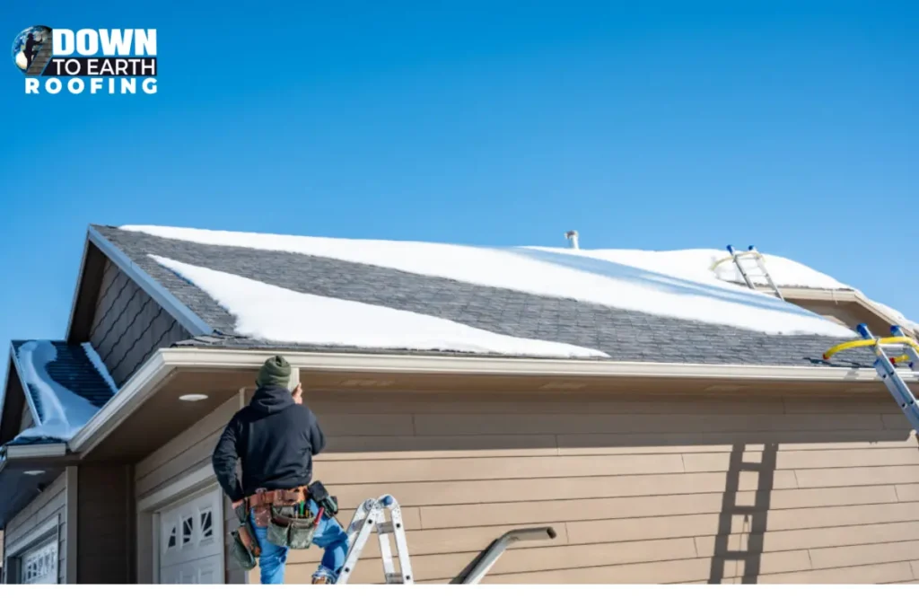 Everything you need to know about Winter Roof Damage in Columbia 3 Professional roofer inspecting winter storm damage in Columbia